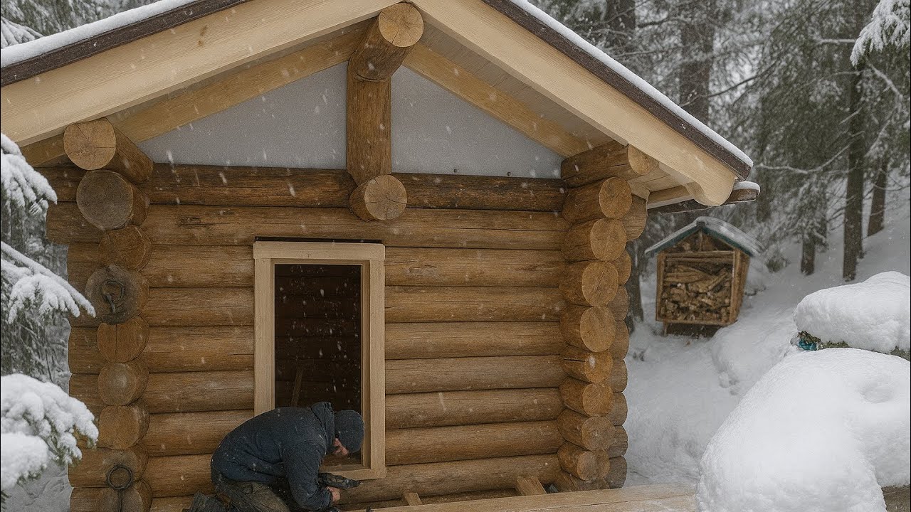 Man Built A Huge Log House Deep In The Forest In 365 Days | From Start ...