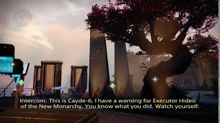 Idle Dialogue, The Tower | Intercom (Cayde-6): "I Have a Warning For Executor Hideo" | Destiny