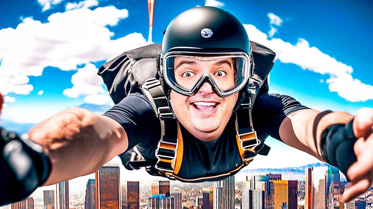 Saut en parachute SANS PARACHUTE à Los angeles !! - YouTube