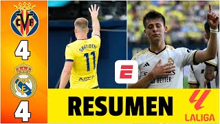 REAL MADRID EMPATÓ 44 vs VILLARREAL. DOBLETE de ARDA GULER y CUATRO GOLES de SORLOTH | La Liga