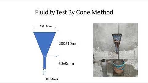 Grout Testing: Fluidity test by cone method I Practical.