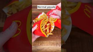 Best way to eat FRIES & SAUCE out of BOX?😎❤️🍟 Normal,asocial, mom, or dad?🍟 | CHEFKOUDY