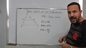 Como calcular a base média de um triângulo?