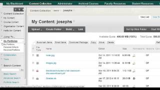 Blackboard 9.1.13: Locate Shared Portfolio within the Content Collection