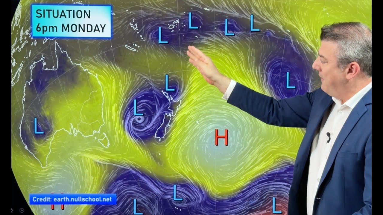 Low pressure descends on NZ - where does it fall & how much? - YouTube