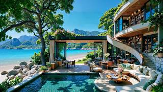 Refreshing Spring Jazz Music By The Sea - Soothing Jazz Music At Seaside Cafe Ambience For Calm Mood