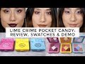 Lime Crime Pocket Candy Palettes - Review, Swatches & Demo / Sugar Plum, Pink Lemonade & Bubblegum