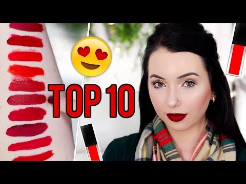 TOP 10 RED LIQUID LIPSTICKS! Perfect Reds & Long-lasting Formulas