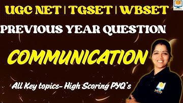 UGC NET  Paper 1|TG SET|WB SET|Communication-Previous Years Questions|Paper 1 Revision with PYQs