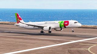 11 WINDY LANDINGS on Runway 23 at  Madeira Airport