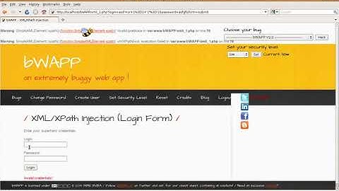 bWAPP: xml/xpath injection (login form)