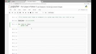 For Loops in Lists