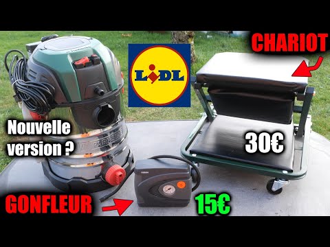 LIDL chariot de mécanicien PARKSIDE + gonfleur OSRAM + injecteur extracteur nouvelle version ?!? @BricovideoOvh