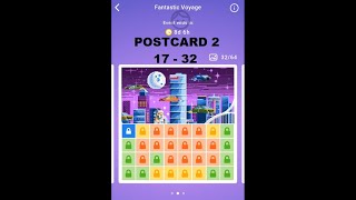 Nonogram Fantastic Voyage 2nd Postcard level 17-32