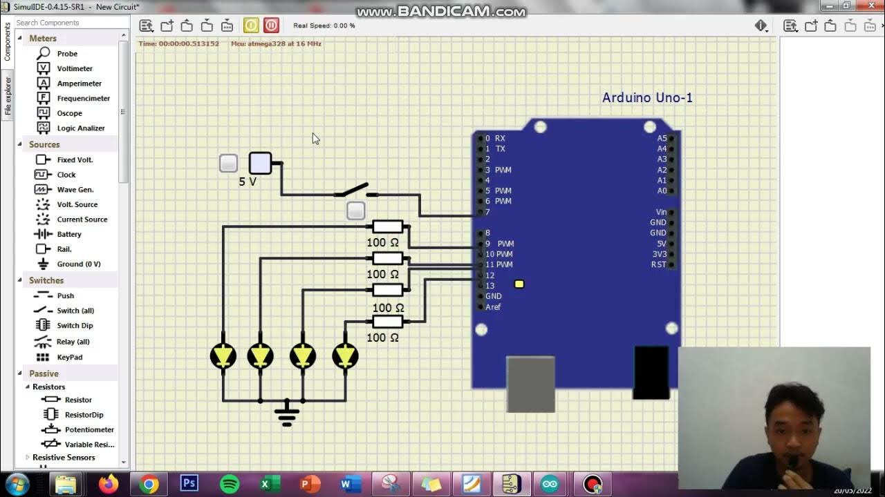 Simulasi Blink 4 LED - SIMULIDE ARDUINO UNO (pt.2) - YouTube