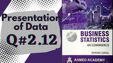 Q# 2.12 Presentation of Data ~ Exercise 2 ~ Business Stats ♡ For 2nd Year Commerce Shahid Jamal
