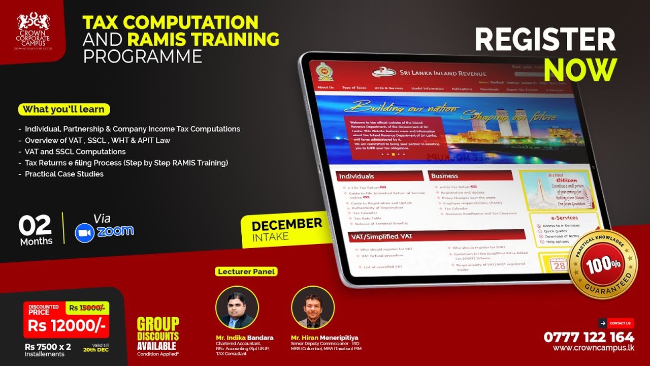 𝐓𝐚𝐱 𝐂𝐨𝐦𝐩𝐮𝐭𝐚𝐭𝐢𝐨𝐧 𝐚𝐧𝐝 𝐑𝐀𝐌𝐈𝐒 𝐓𝐫𝐚𝐢𝐧𝐢𝐧𝐠 𝐏𝐫𝐨𝐠𝐫𝐚𝐦𝐦𝐞 𝐒𝐭𝐚𝐫𝐭𝐞𝐝 𝐍𝐨𝐰 - 𝐌𝐨𝐫𝐞 𝐈𝐧𝐟𝐨 👇