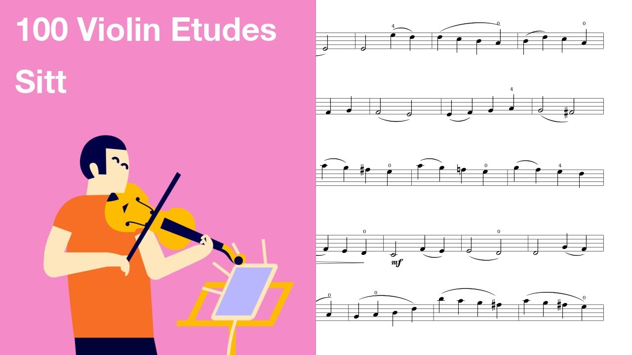 Sitt 100 Violin Etudes Op.32 I. Andante [Violin Sheet Music] YouTube