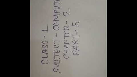 Class - 1 Subject - Computer Chapter - 2 Part - 5  Kanha Public School