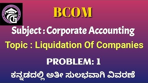 Corporate Accounting- Liquidation of companies - BCOM(SEP/NEP)