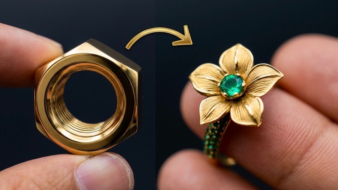 How I turn a hex nut into beautiful flower ring - handmade jewelry
