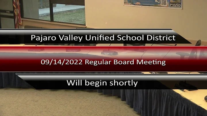 PVUSD Regular Board Meeting 9/14/2022