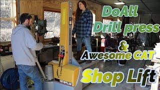 Awesome New Shop lift! /  Doall Drill press 1st run and clean.