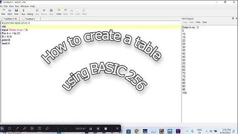 How to Create a table printer using BASIC 256