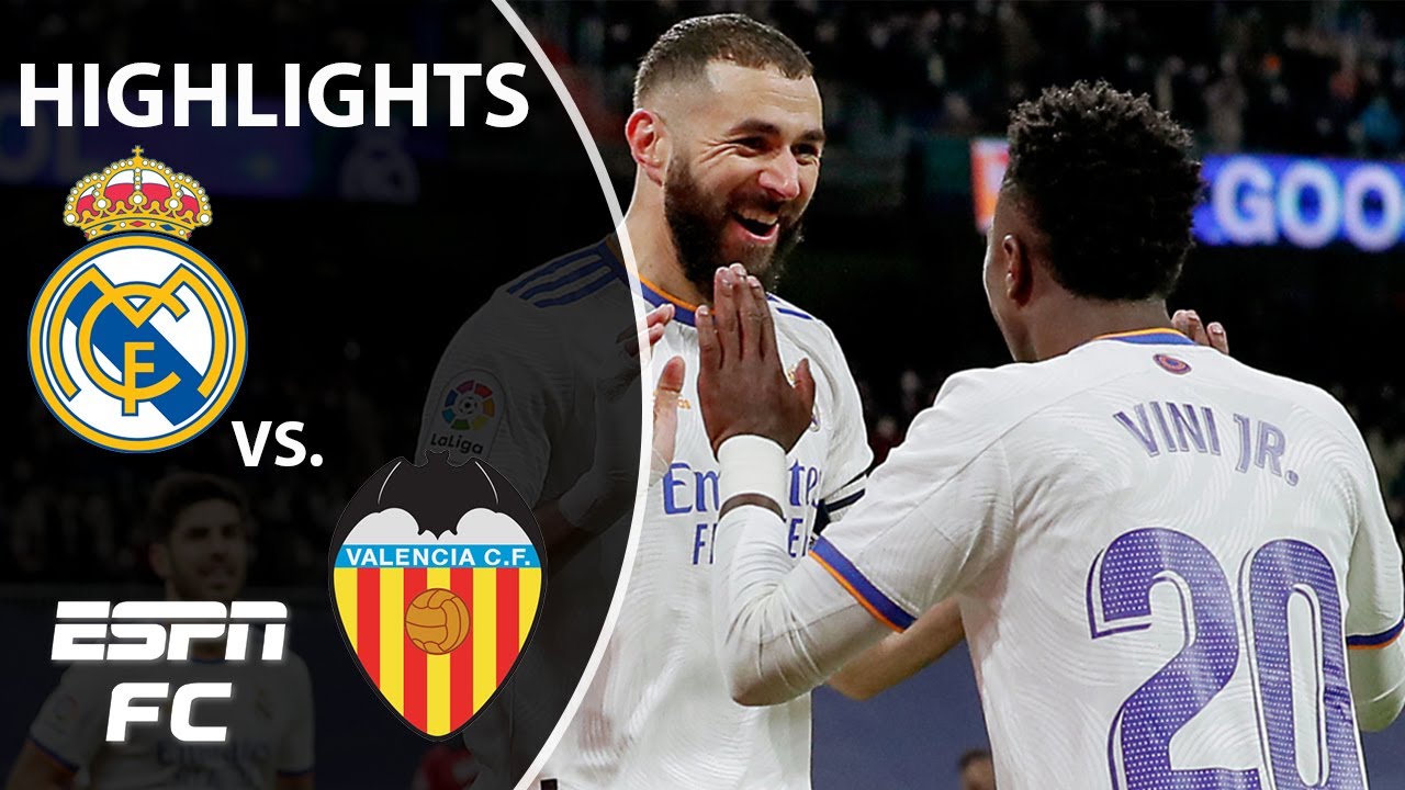 Ødelæggelse regulere scarp Vinicius Jr., Karim Benzema lead the charge in Real Madrid's win vs.  Valencia | LaLiga Highlights - YouTube