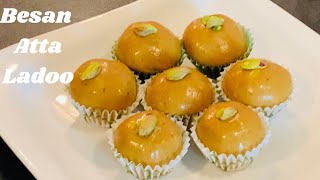 Besan Atta Ladoo | बेसन और आटे के लड्डू | Besan ke Laddu recipe | Atta besan Ladoo