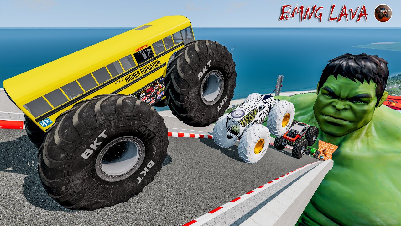 Epic High Speed monster trucks jumps stunts & crashes 