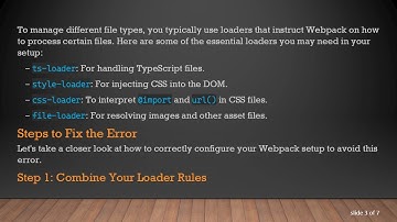Solving the Common Webpack Error: Currently No Loaders Are Configured to Process This File
