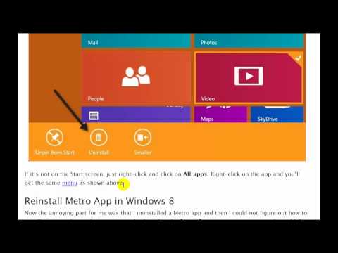 Video: Hvordan Avinstallere Metro-applikasjon I Windows 8