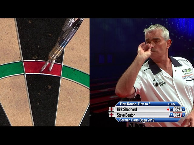 Nine-Darter! Steve Beaton v Kirk Shepherd - 2019 German Darts Open class=