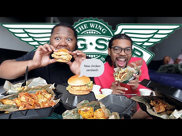 WINGSTOP NEW CHICKEN SANDWICH + WINGS MUKBANG (WE DON’T HAVE ANY POWER ) with @BeingMylen
