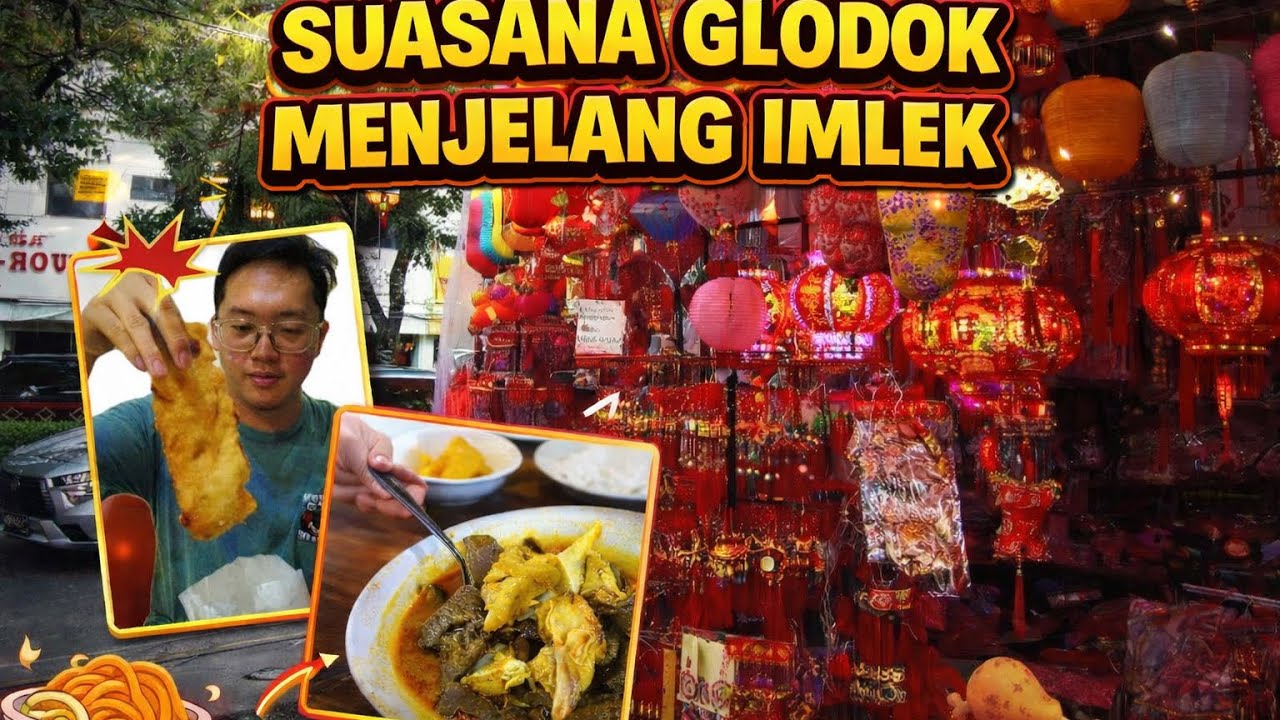 Suasana menjelang Imlek di Glodok 2026 🏮 Ramai, Meriah & Cempedak Kak Ros Bikin Nagih!