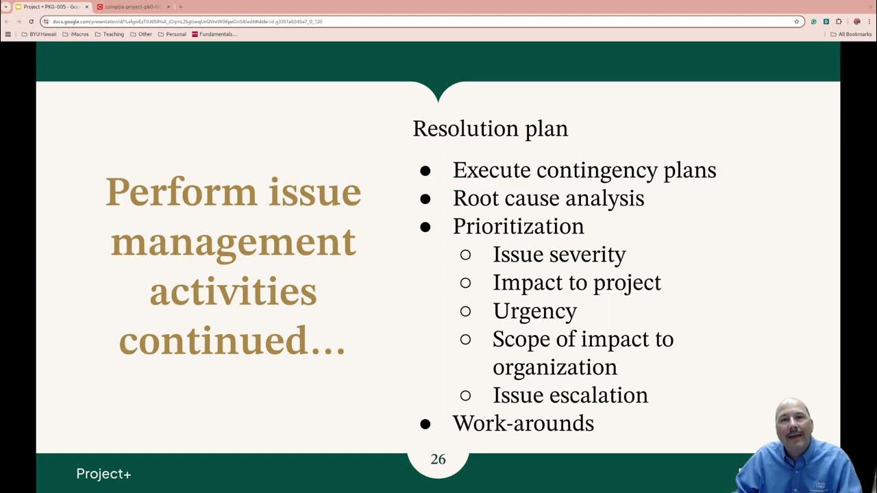 2025 Project+ PK0-005 - Given a scenario, perform issue management ...