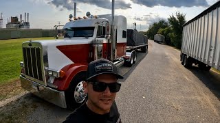 How To Tarp A Flatbed Load Of Lumber , And Some Peterbilt Driving Footage