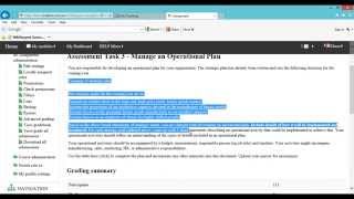 Manage Operational Plan - Assessment Support