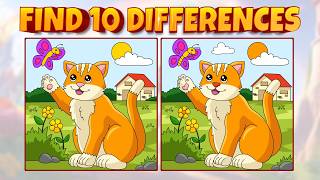 Find the 10 Differences 🐱 | Cute Cat Spot the Difference Game for Kids | Kidland screenshot 4