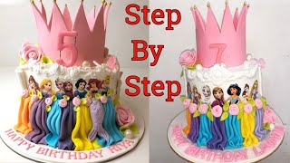 Snow Dolls Crown Theme Cake | Disney Princess Birthday Cake | Frozen Princess Birthday Cake