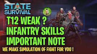STATE OF SURVIVAL:THE T12 INFANTRY SKILLS IS BROKEN OR WORK  ? YOU SHOULD SEE THIS VIDEO BEFORE RUN!