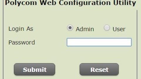 Polycom phone Web interface