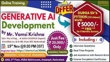 GENERATIVE AI Development Online Training @ DURGASOFT