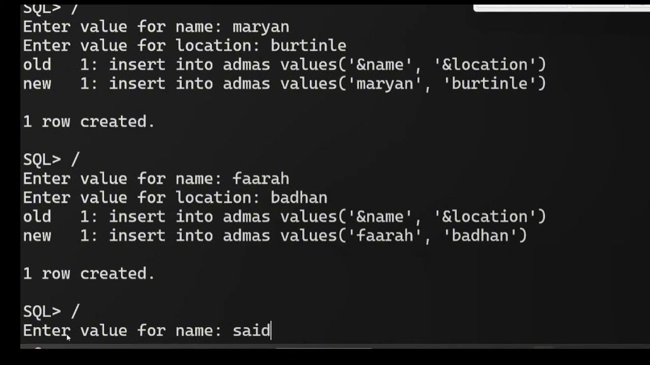 HOW TO CREATE USER AND TABLE USING SQL ADVANCED DBMS. - YouTube