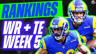 2022 Fantasy Football RANKINGS - TOP 36 Wide Receivers for Week 5 - TOP 18 Tight Ends for Week 5