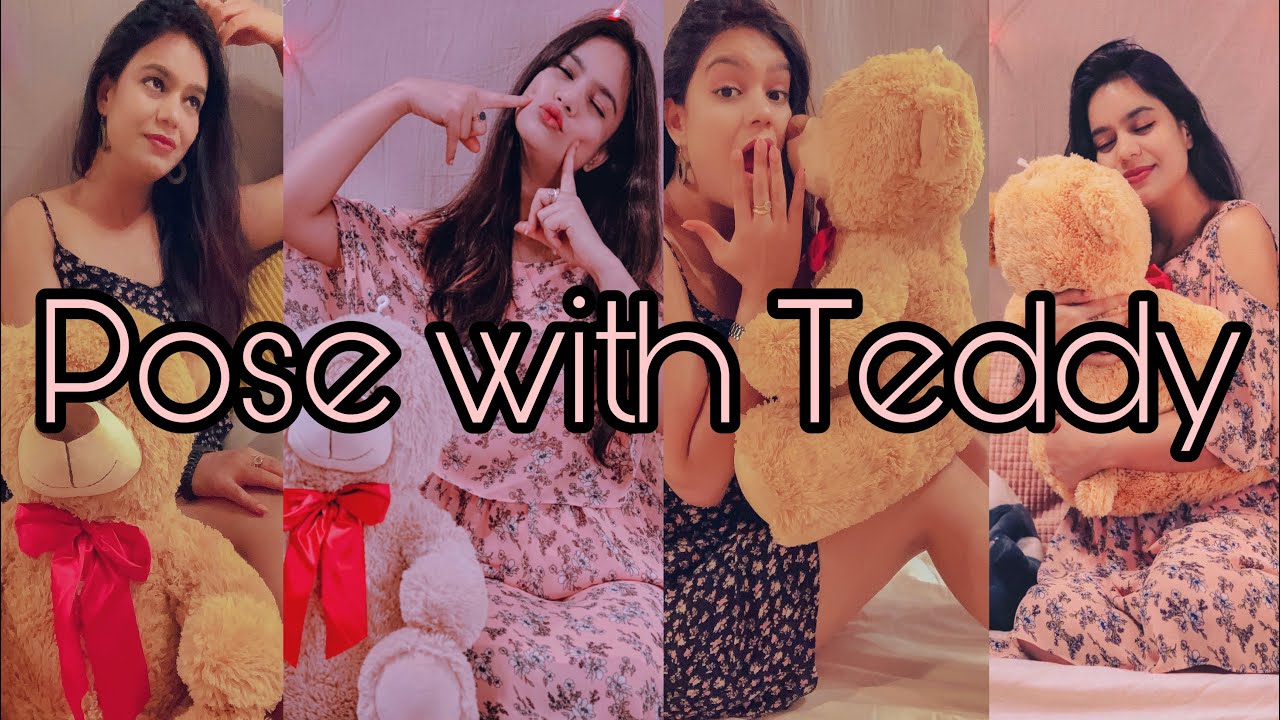 Cute teddy pose ideas for girls | How To Pose with teddy | My clicks  Instagram Pose - YouTube