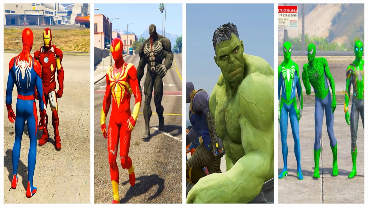 SUPERHEROA MEGA BATTLE SPIDERMAN 🆚 HULK 🆚 AIROMAN 🆚 CAPITAN AMERICA