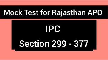 Mock Test for Rajasthan APO | IPC Section 299 - 377 | #bns #ipc  #judiciary  #legal #rajasthanapo