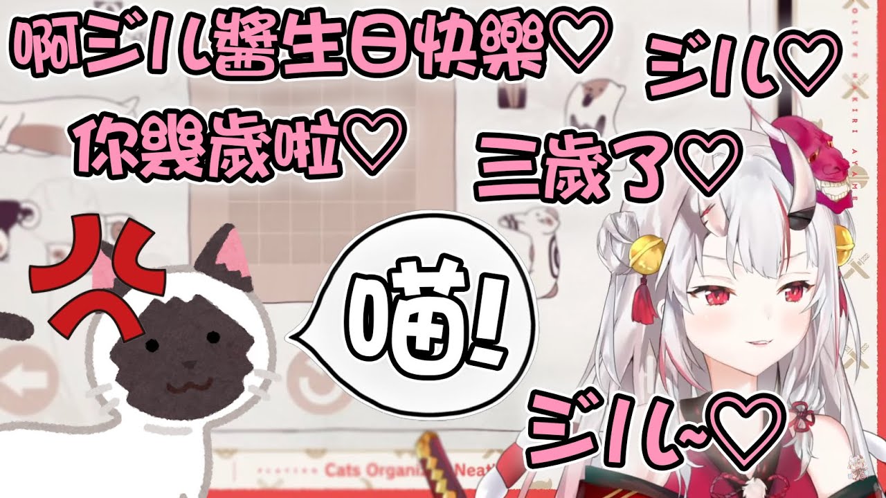 [療癒] 不小心記錯愛貓生日的大小姐 在瘋狂疼愛ジル助的時候被牠罵了一頓www【hololive精華 百鬼あやめ】